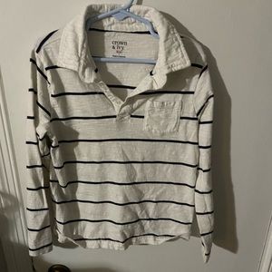 Crown & Ivy boys striped long sleeved tee sized 7